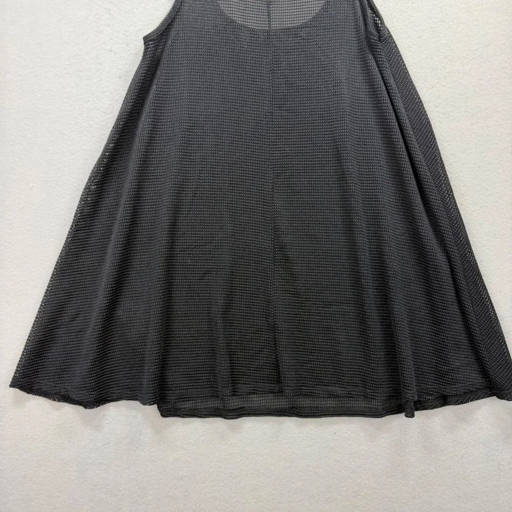 Jordan Taylor Mesh Swim Cover Womens L Black A-Line Scoop Neck Sheer Tank Dress